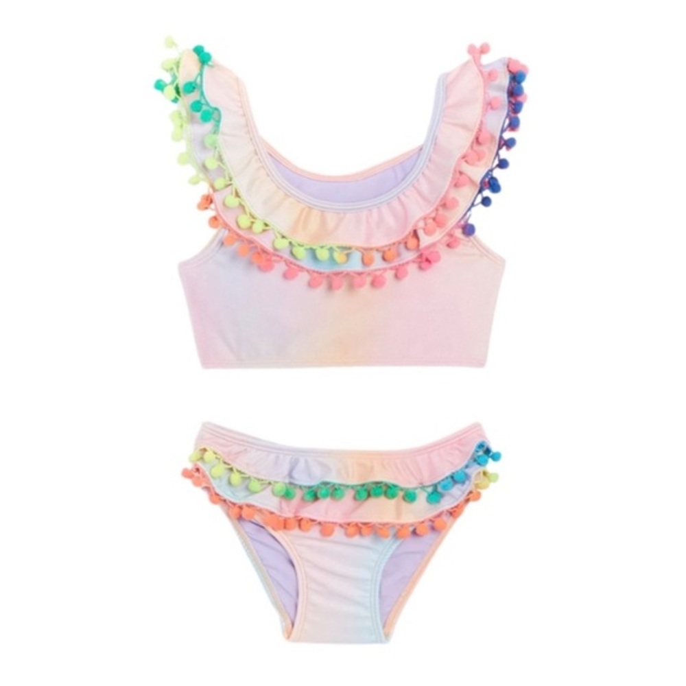 PQ SWIM GIRLS POM POM TWO PIECE SWIMSUIT